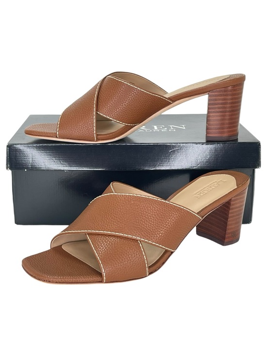 Lauren Ralph Lauren Shoes - Lauren Ralph Lauren Freddi Brown Leather Heeled Womens Sandals Size 8M
